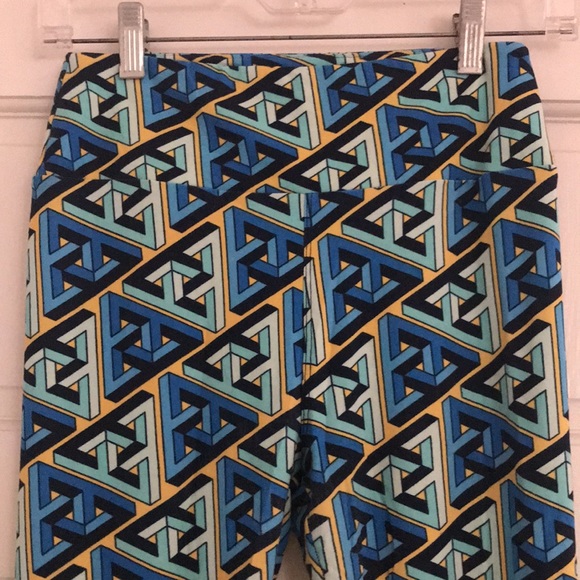 LulaRoe Funky Geometric Triangle Print LEGGINGS *One Size* - Picture 3 of 8